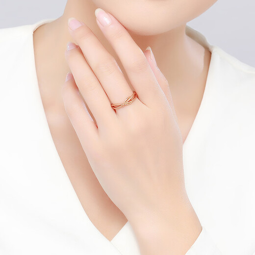 Chao Hongji Zhijian Qingying 18K gold ring women's color gold rose gold bracelets as a birthday gift for girlfriend, women's size 14