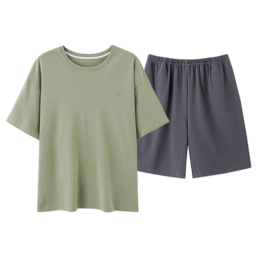 Catman (Miiow) Herren kurzärmeligter Pyjama Herren Sommer Sommer große Jungenkleidung für Jungen Pure Baumwollanzug für Außenabschlüsse 2025 neues Modell 13603 3xl