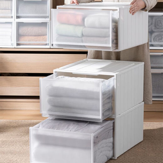 
Pupan drawer shoe storage box clothes storage box plastic storage cabinet transparent storage box shoe box 9227 depth 43.8 width 34 height 19 three combinations of packages - super value