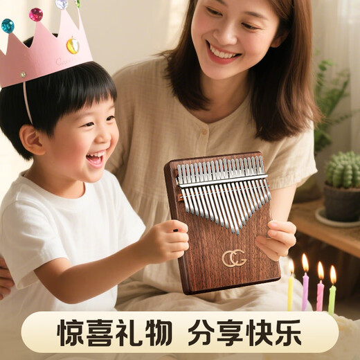 前谷（CEGA）卡林巴拇指琴21音黑胡桃木板式箱式手指琴生日儿童节礼物乐器