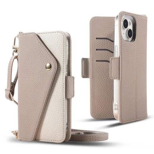 Nilian Nilian Apple 16pro Mobiltelefon Hülle Japanische und koreanische iPhone 16E Lederkartentasche Flip Anti-Fall Dicked Protection Kit Pink iPhone16pro Max