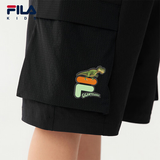 FILA【套装】斐乐童装儿童短袖T恤短裤2025年秋季新款休闲两件套 篱绿-GN 130
