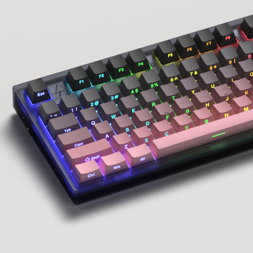 腹灵（FL·ESPORTS）MK870 黑莓侧刻 机械键盘 有线无线蓝牙客制化电竞办公静音轴 黑曜石 黑莓侧刻 茶轴 x 三模(有线无线蓝牙)
