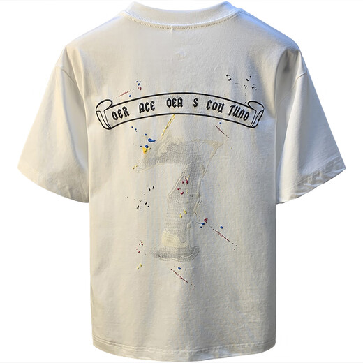 Kurashi Ichiki T-shirt à manches courtes pour hommes Summer Vêtements minces de cou rond décontracté 2025 Nouveaux t-shirts à demi-manche brodés Men White_ [HJ6630] L_ Convient pour 115-130jin [Jin est égal à 0,5 kg]