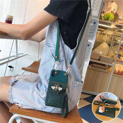 华强北优选蜜蜂零钱包苹果16手机壳12斜挎iphone15promax支架14硅胶8plus带 绿蜜蜂支架卡包斜挎 其他手机型号