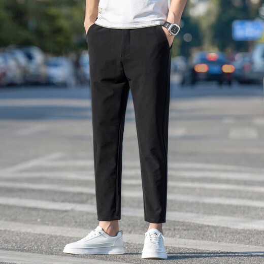 Specht gebrochene Größe 2025 Khaki Cropped Hosen Herren Sommer Slim Ice Draht gerade Draht All-Match Dünne Hosen Herrener neuer Stil Khaki-y9905 28