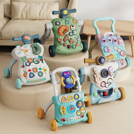 Liangcan baby walker trolley anti-overturning baby can sit on a multi-function walker 618 month old children 3-in-1 walker charging version green