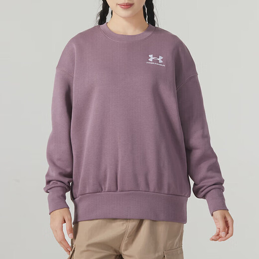 Under Armour Offizielle Website Frauenkleidung 2025 Sommer Neues Fleece Warm Sportswear Lose Training rundes Nacken-Sweatshirt Casual Pullover 1379475-500 S 160/80A