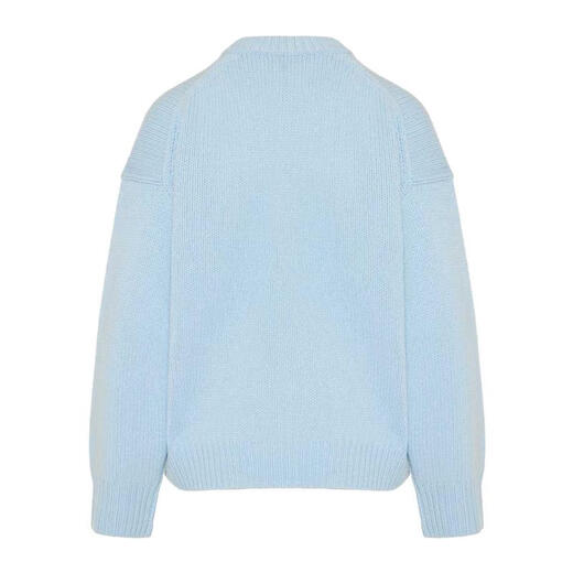 Theorie Damen Kaschmir Langarmer Pullover runden Hals fallend Schulter Design Herbst und Winter lässig vielseitige Jacke Blau Einer Größe P.