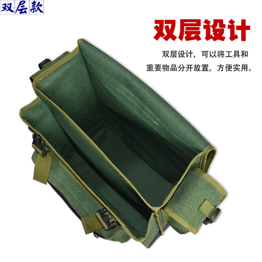 Vinoa backpack tool bag canvas thickened and strong battery pack tile repairman large repair kit electrician bag woodworking backpack double layer large size length 40 width 21 height 45 cm