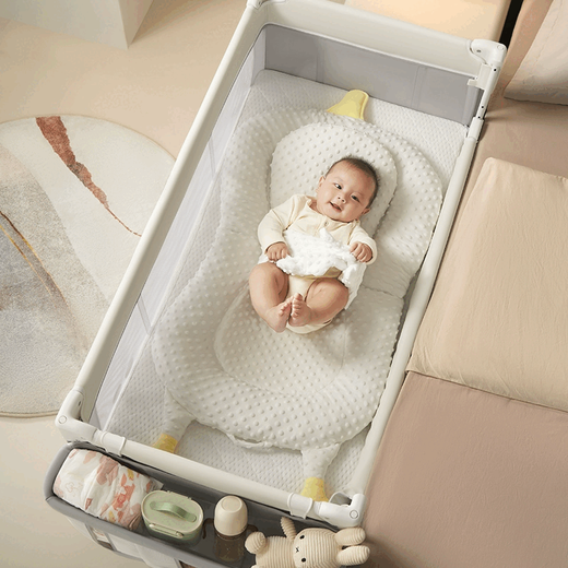 Raft Core Cool Bean Ding Spleißbett Krippe bewegliche Multifunktionsfaltungswindel -Windel Neugeborene Baby Bett Raum Wanderung Grau 3.0