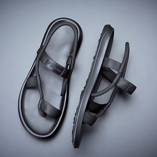 Ttpmer Sandalen für die koreanische Version von Herren von Soft Sohle, nicht gleitsame Strandschuhe, die grüne trendige trendige Herren Sandalen Black 9866 Upgrade Version 40 tragen