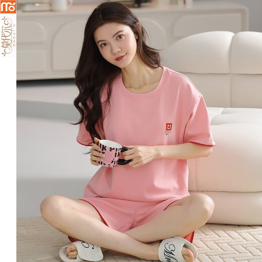 莫代尔睡衣女夏季2025年新款短袖套装全薄款可外穿卡通休闲家居服 Y9856 M 75-95斤
