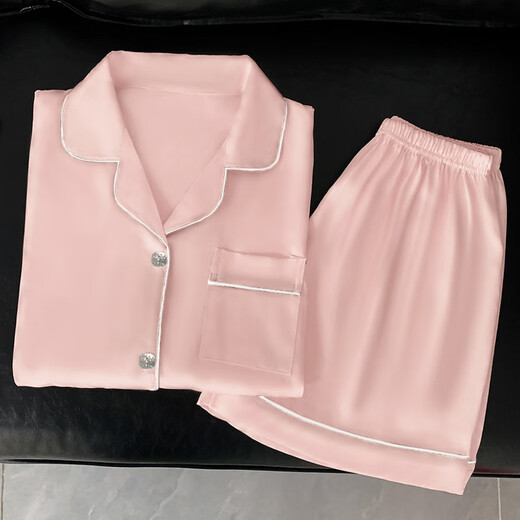 S. SOFEA ICE Seidenkühle Pyjamas für Frauen im Sommer kurzärmelige zweiteilige rosa Hauskleidung Set FY3923# [GREEN] 170 m [Empfohlen 80-100jin [Jin ist 0,5 kg]]