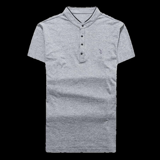 Playboy Pure Cotton Stand Collar T-shirt à manches courtes pour le t-shirt décontracté décontracté décontracté à manche décontracté pour hommes pour hommes Sentiel cool respirant 620 noir [court] L 17084a recommandée 120-140jin [Jin équivaut à 0,5 kg]