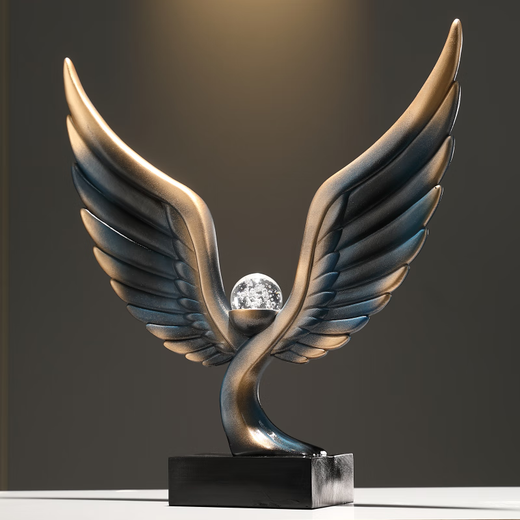 Die Flügel des Grand Plans sind mit Pengcheng Wanli Dekoriert. Neue chinesische Stil Wohnzimmer Weinschrank Leader Office Desktop Craft Geschenk Dapeng verbreitet seine Flügel (XYC197 Gold, Hongyunzhu)