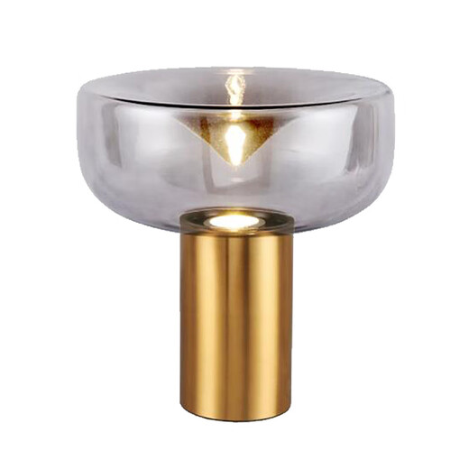 Modern light luxury desk lamp Nordic simple designer bedroom bedside lamp glass creative high-sensory living room light gray M1098 light gray style button switch