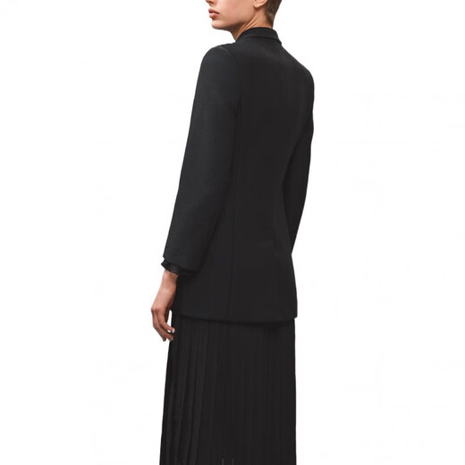 爱马仕（HERMES）七夕情人节礼物】爱马仕 FW22 纯色双排扣西装外套  黑色 黑色 均码 34