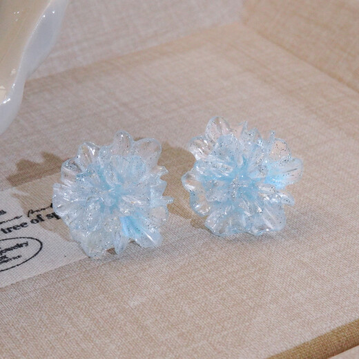 Yican Clear Blue Flower Earrings for Women Unique Niche Design High-end Earrings 2025 New Hot Style Earrings Clear Blue Flower Earrings for Women