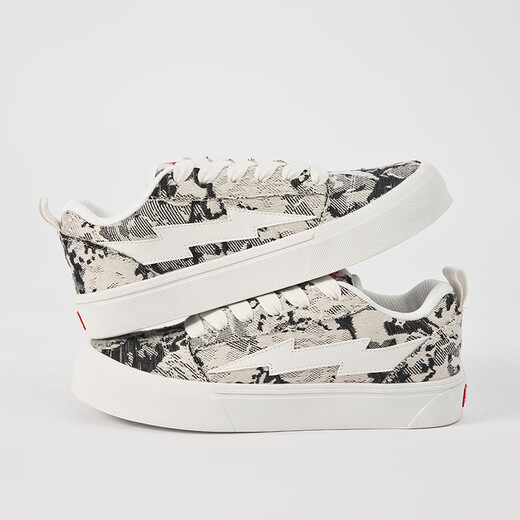 
LIGHTNING X STORM Picasso paintings co-branded lightning men and women's shoes for revenge storm small fragrant bread shoes heightened couple skateboard shoes LS-699 ink rhyme black 39