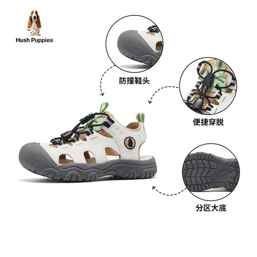 Hush Puppies Children's Shoes Boys Sandals 2025 Summer New Style Children's Girls Middle-Large Children's Breathable Casual Outdoor Baotou Frame Shoes HP5706022 Purple 29