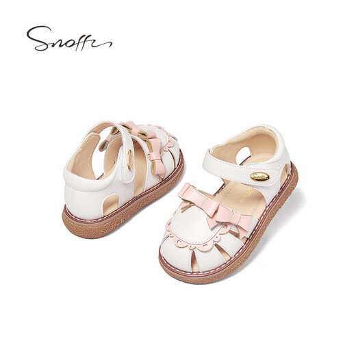 Snuffy Girls Sandals Summer Children's Lolita Little Princess Soft Sole Baby Toe Sandals Vanilla Toffee White 21