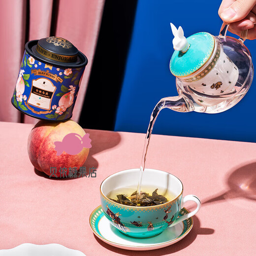 Blan Bunny White Peach Oolong Cold Brew Tea Flower Fruit Tea Peach Oolong Fruit Tea Oolong Tea 72g 2 cans