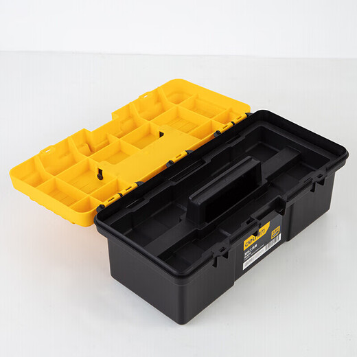 Deli Hardware Tool Box Storage Box Set Car Repair Tool Electrician Home Portable Large Industrial Grade Empty Box 12-inch Reinforced Plastic Tool Box + Parts Box