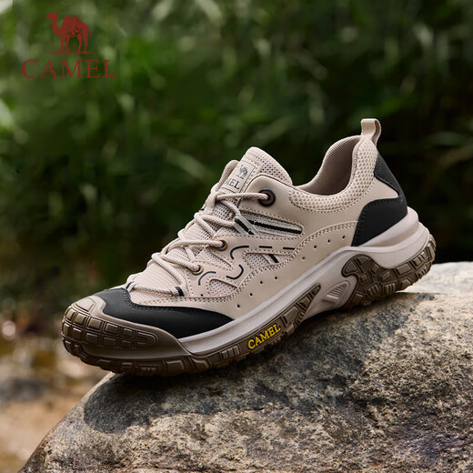骆驼（CAMEL）防撞透气缓震舒适增高城市户外轻徒步鞋男 G15M342059 杏色 42