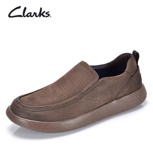 Clarks Herrenschuhe, Frühling und Herbst, neue weiche Sohle, Outdoor, lässig, bequem, Slip-On, echtes Leder, leichte Freizeitschuhe aus Leder, Hellbraun, 42