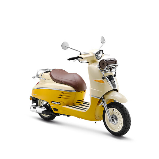 Peugeot Motorcycles’ new fourth generation DJANGO TT 150cc retro scooter Coastal White/Autumn Leaf Yellow