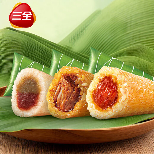 
Sanquan Zongzi Dragon Boat Festival Candied Date Pork Bean Paste 1365g Mixed Flavor Quick Frozen Zongzi Gift Pack