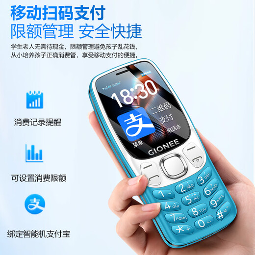 金立（Gionee）老年机4G全网通老年人手机超长待机2025新款大字体大声音 移动支付学生备用按键功能机G99 蓝色