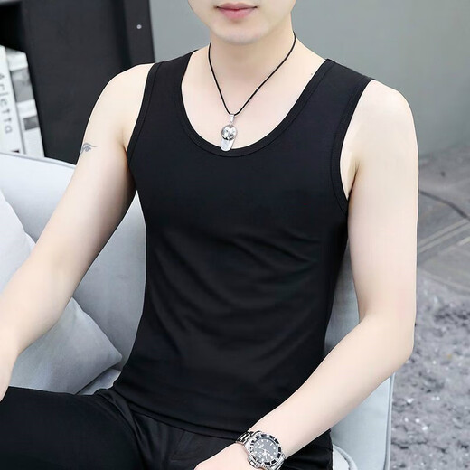 大码背心男夏季运动健身打底汗衫百搭宽松紧吸汗无袖坎肩背心t恤 【凉感跑量款】CSF147浅灰色 2XL 建议体重125-135斤可穿