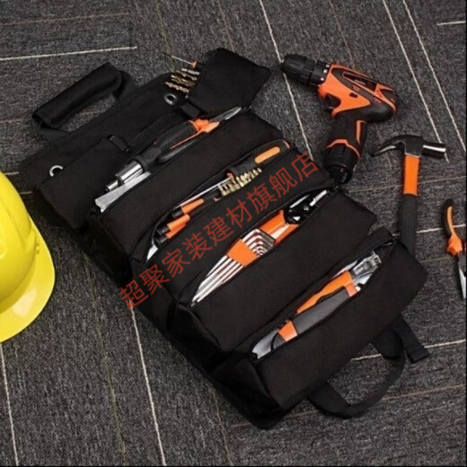 Meikejie roll-type multi-functional electrician tool bag woodworking hardware tool portable car wear-resistant repair storage crossbody shoulder bag green