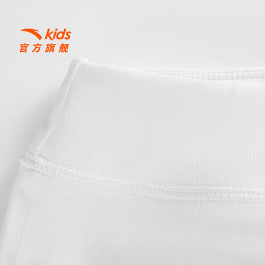 ANTA Children's Skirt Girls Clothing 2026 Summer Fashion Lapel Trendy Student Girls Dress with Shorts Versatile Pure White-1 140 cm