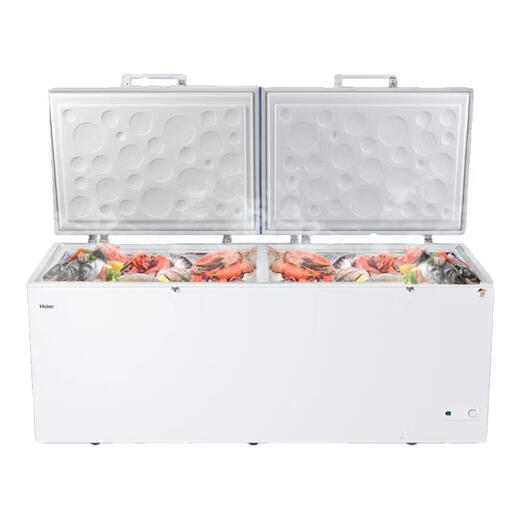 Congélateur Haier Congélateur commercial de grande capacité Niveau 1 Efficacité énergétique Congélateur entièrement réfrigéré Fruits de mer à très basse température Congélateur domestique horizontal surgelé sans dégivrage Grand congélateur commercial à double porte 719L Longueur du corps 1,86 mètres + contrôle électronique amélioré de la température 719L