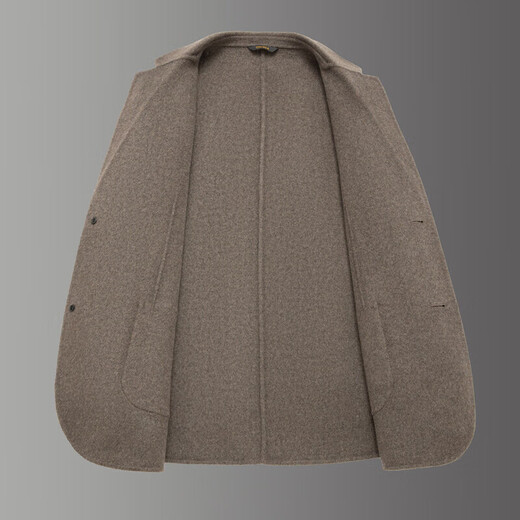 【绵羊毛呢大衣】西服外套男双面羊绒大衣西装休闲商务男装上衣 深灰 /G20653-1901 XL /180【推荐135-150斤】