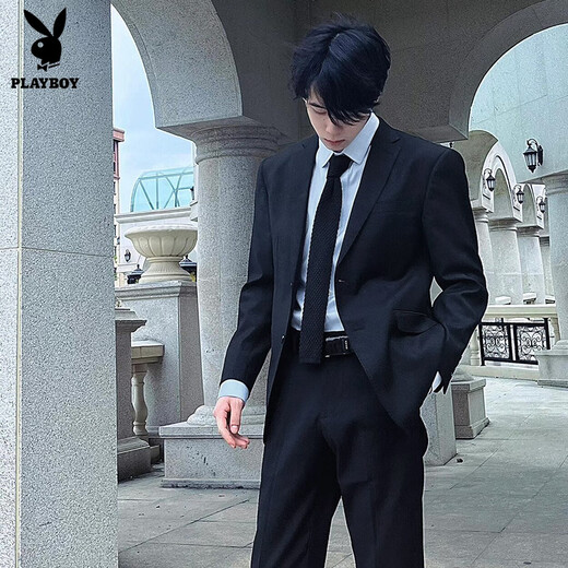 Playboy DK uniform Japanese men's black suit spring and autumn solid color graduation uniform casual formal suit jacket suit black suit only thin section M height 160-167CM, weight 95-115Jin Jin equals 0.5 kg