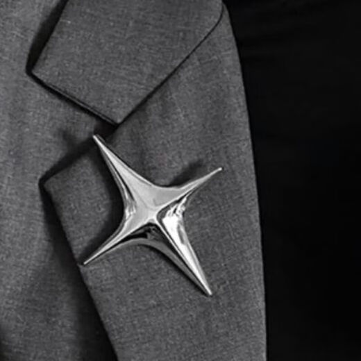 Cross star metal high-end suit brooch women's autumn high-end pin niche sense corsage U68-brooch