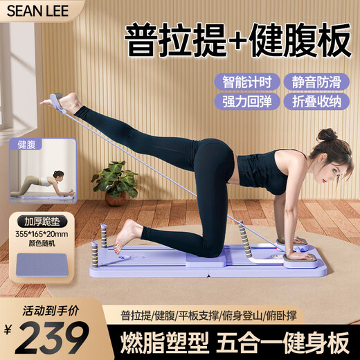 SEAN LEE multifunctional Pilates core board foldable home postpartum recovery training abdominal muscle training tool abdominal board purple Pilates