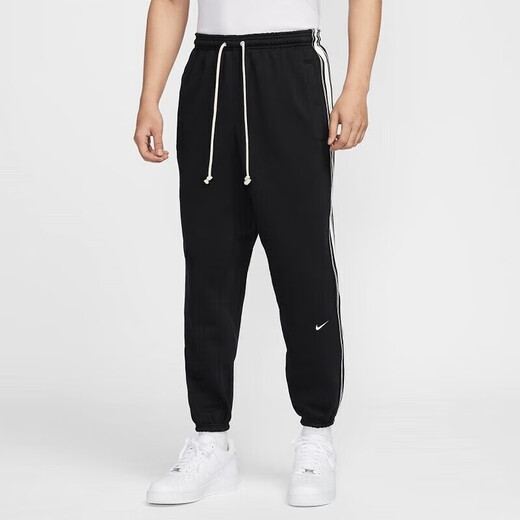 耐克（NIKE）男裤2025春季新款运动裤加绒保暖针织休闲裤卫裤束脚裤长裤 HJ3884-010黑色 S