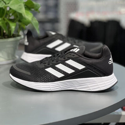 Adidas men's shoes for spring breathable cushioning light and comfortable black samurai walk training fitness sports shoes student running shoes JQ9716/black and white 44.5