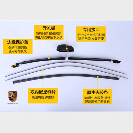 正炫适用于保时捷卡宴 MACAN雨刮器帕拉美拉911 718原厂雨刮条雨刷 Macan前雨刮 2025款车