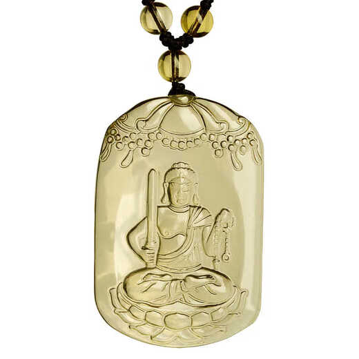 DENIFILO Brazilian 7A citrine natal Buddha necklace belongs to snake Puxian Bodhisattva pendant patron saint twelve zodiac pendant female belongs to dragon snake Puxian