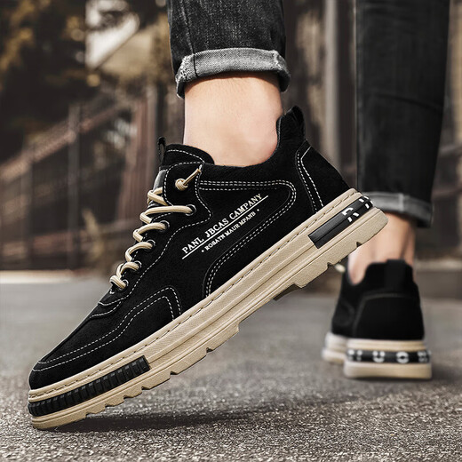 Labor protection work shoes men's shoes for summer breathable kitchen work non-slip, waterproof and wear-resistant men's black casual board shoes W35 khaki 40