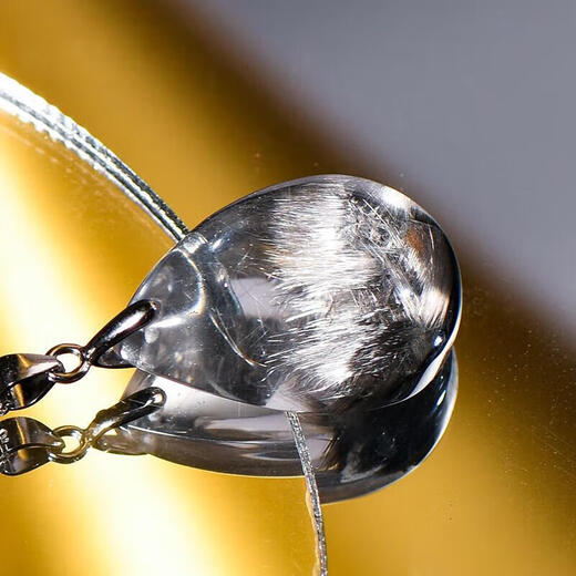 Eternal Symbol Collection Grade Light Luxury Crystal Brazilian Old Mine Black Silver Titanium Crystal Hair Pendant Necklace as a Valentine’s Day Gift for Your Girlfriend Collection Grade Black Silver Titanium Crystal About 3 Grams