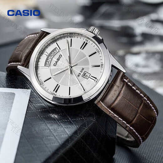 卡西欧（CASIO）手表男简约商务带日期指针石英男表MTP-1381L-1A MTP-1381L-1A