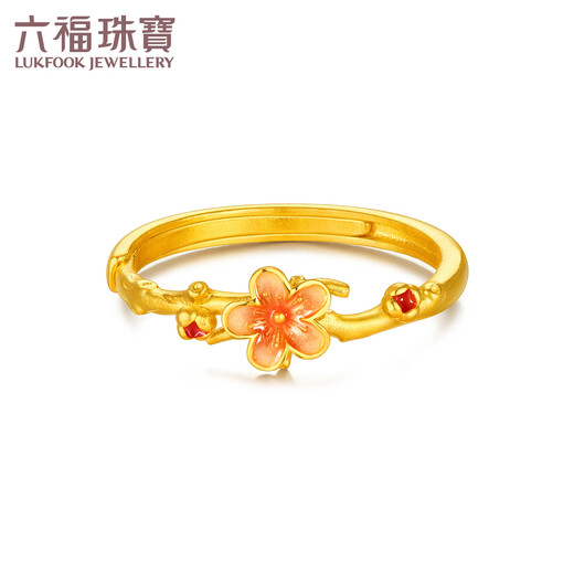 Lukfook Jewelry gold ring Fuman heirloom gilded small peach blossom pure gold ring, priced at F96G0001DS, about 2.52 grams