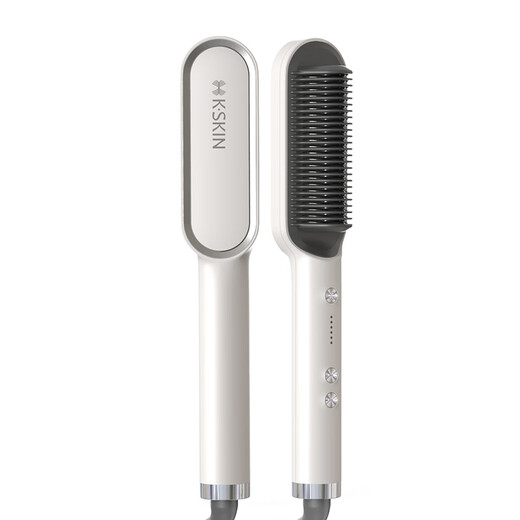Jindao hair straightening comb with inner buckle in the splint of the curling wand. Straight plate with high cranial clip to improve frizz and fluffy styling. Magic comb. 30-second rapid heating and constant temperature hair care. KD380 is a must-have for traveling in white.